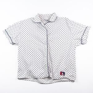 Vintage Walt Disney World Mickey Mouse All Over Print Womens Pajama Top Large